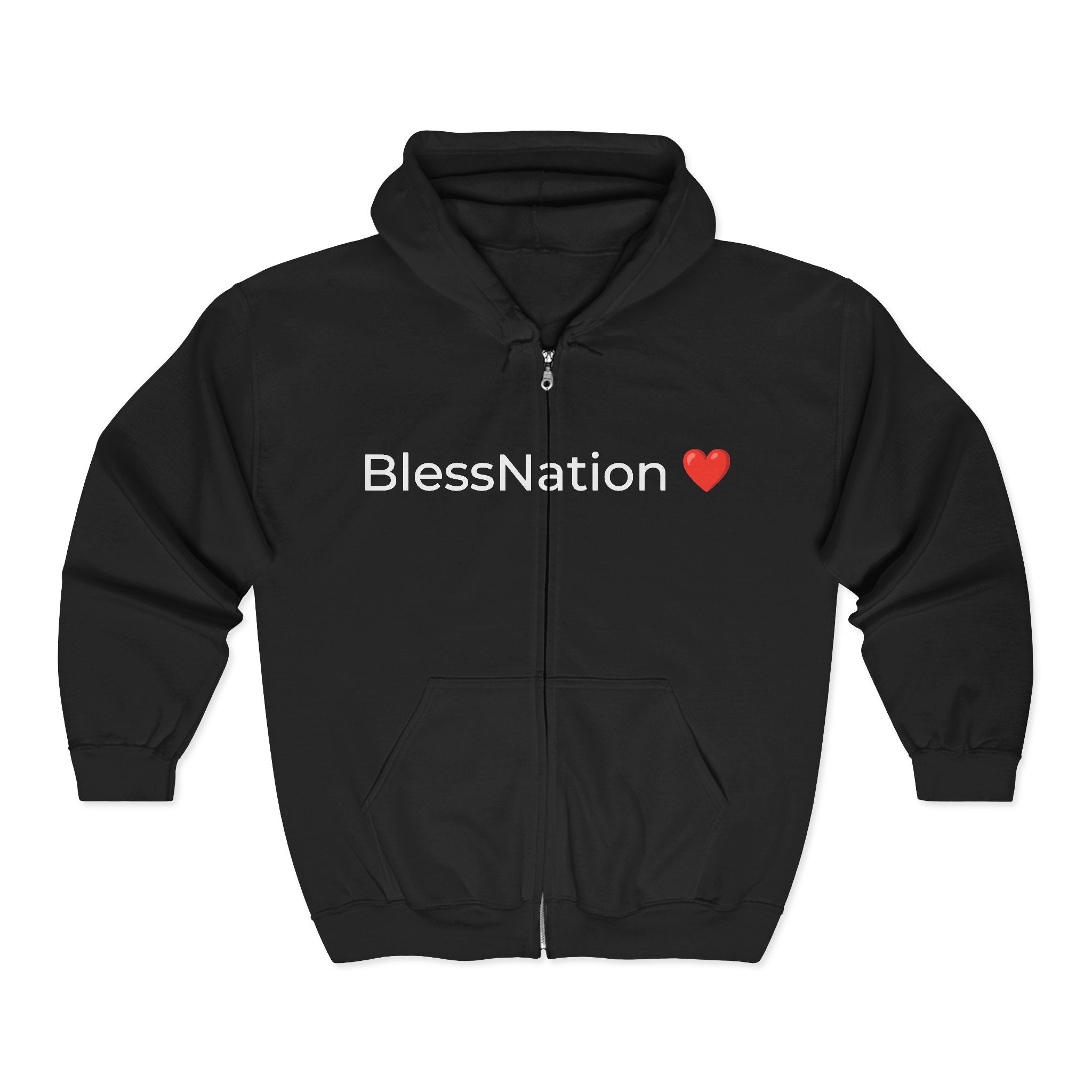 BlessNation ❤️ Classic Zip Hoodie — Black