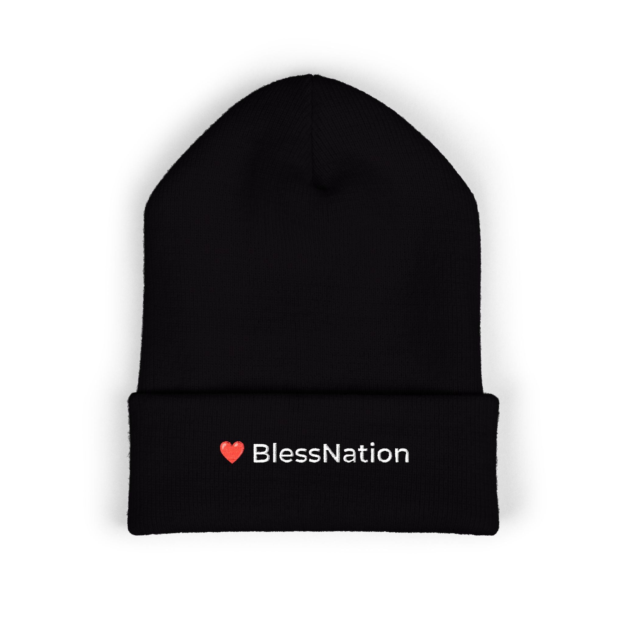 BlessNation™❤️ Classic Cuffed Beanie – Black