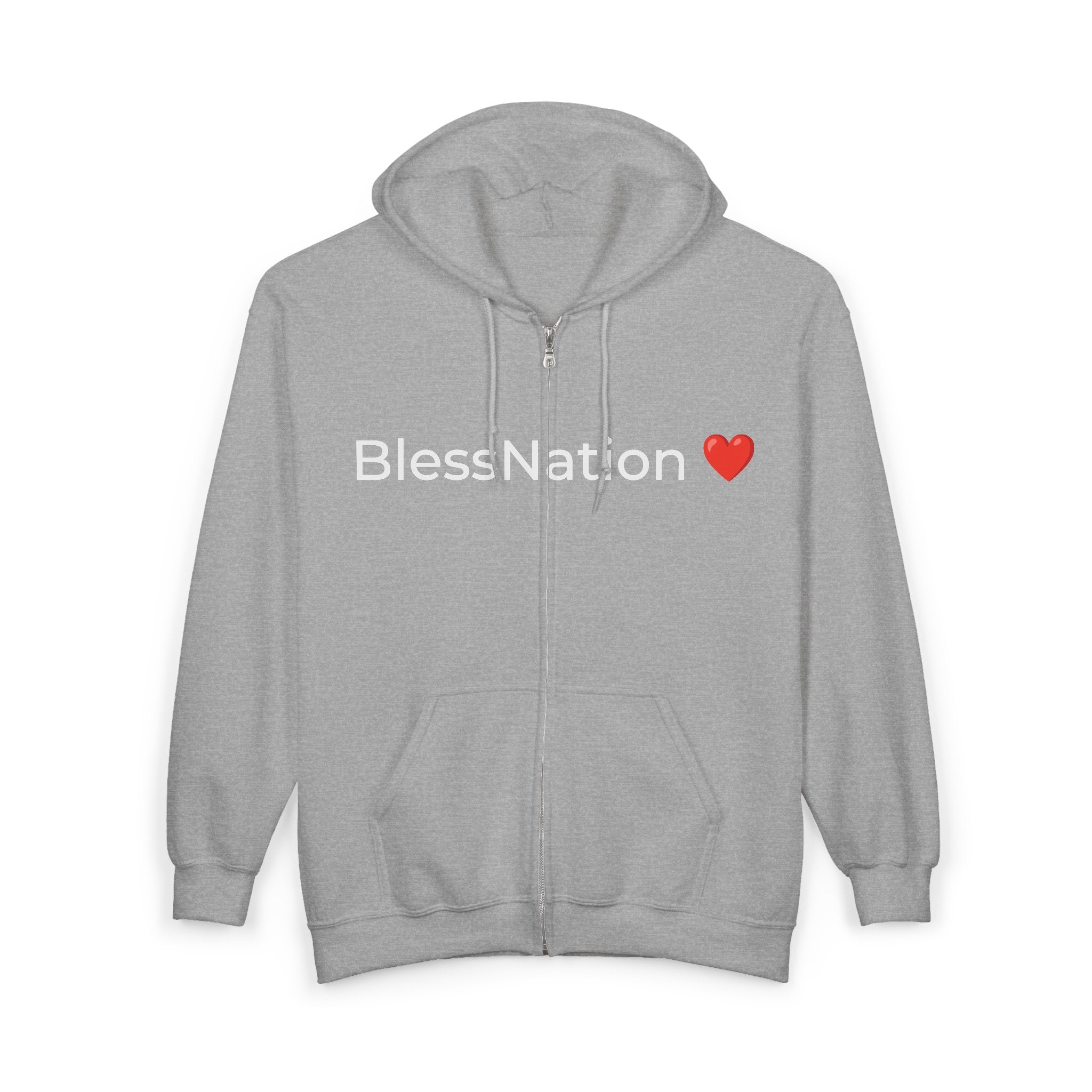 BlessNation ❤️ Classic Zip Hoodie — Grey